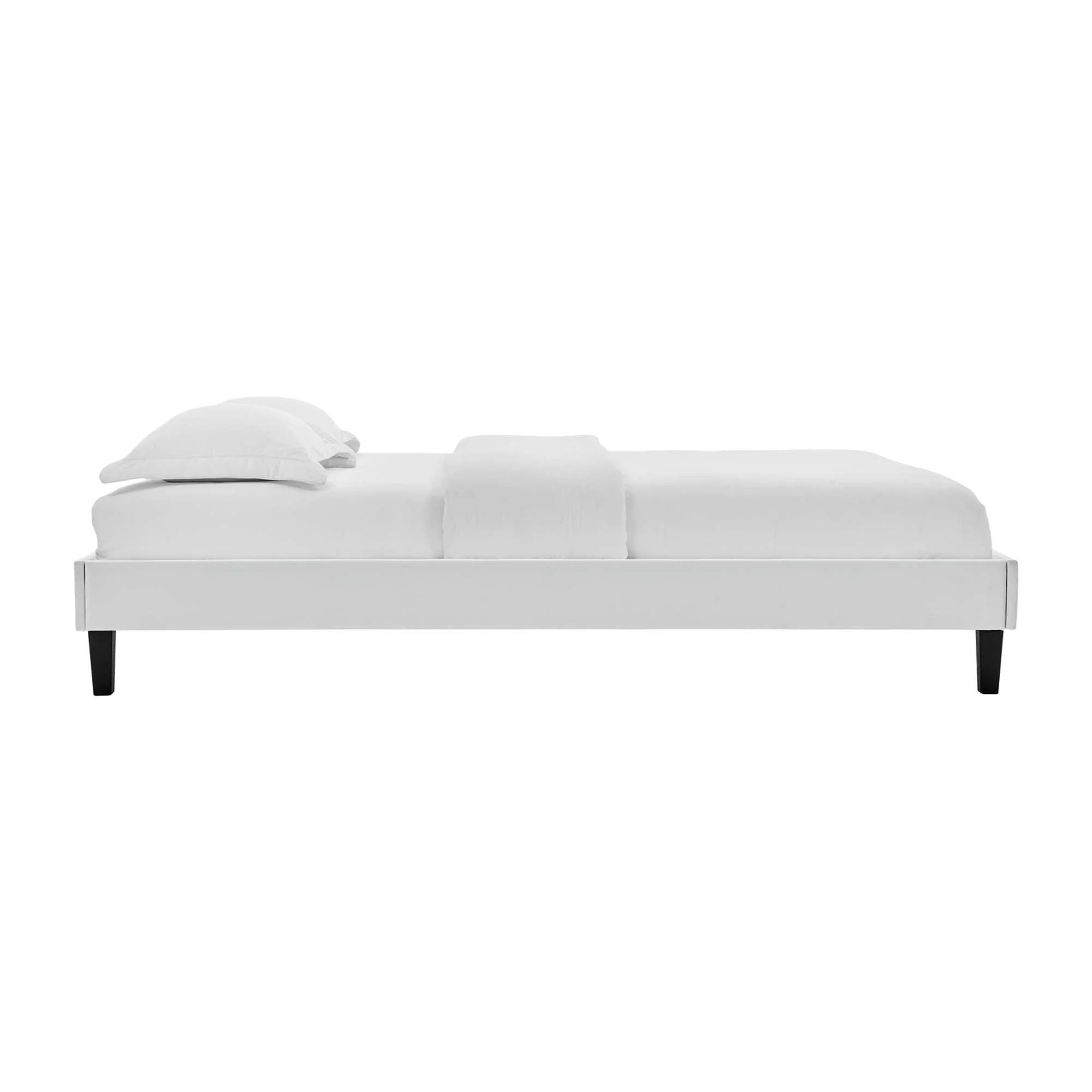 Colette Performance Velvet Platform Bed With Black Wood Legs - Image 25