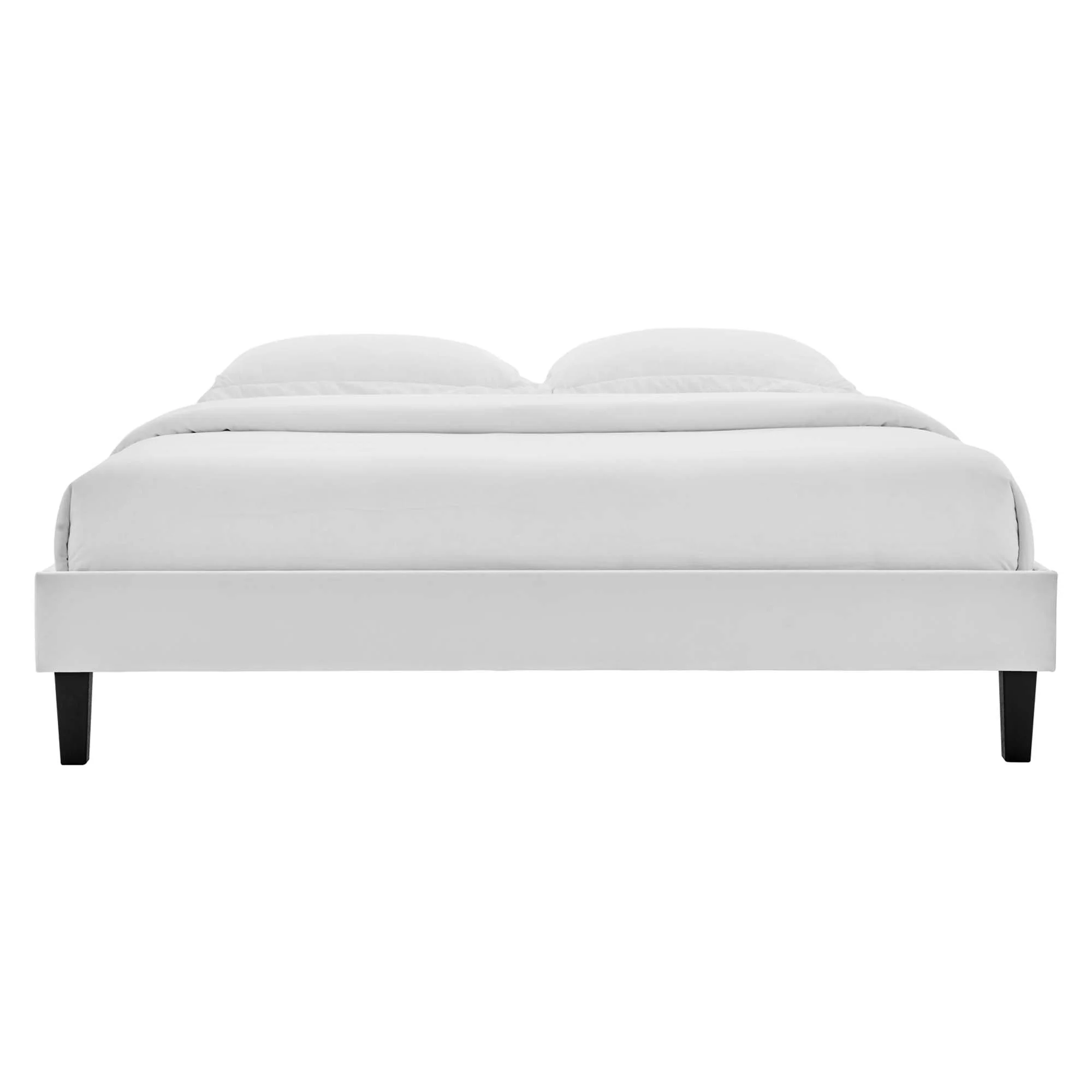 Colette Performance Velvet Platform Bed With Black Wood Legs - Image 26
