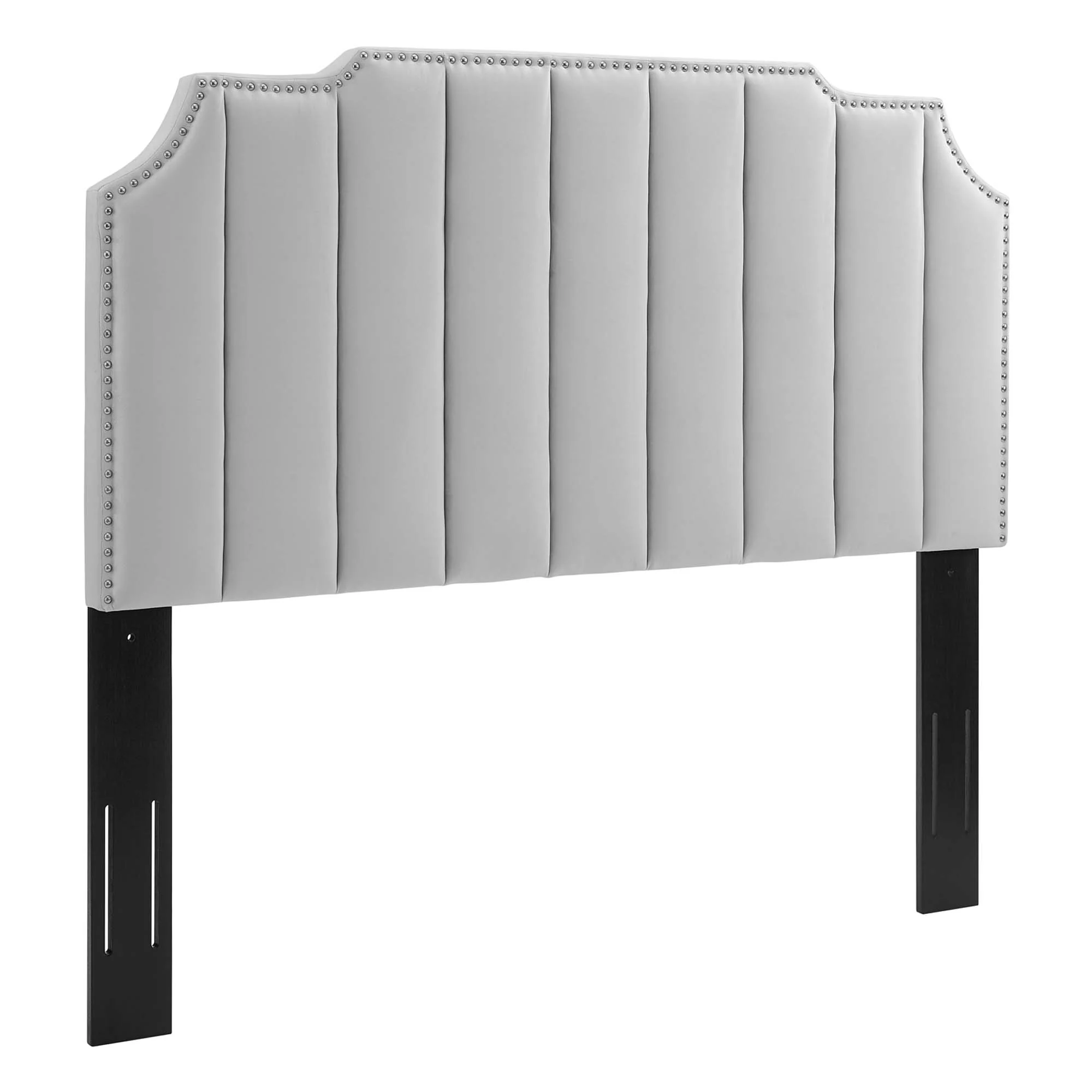 Colette Performance Velvet Platform Bed With Black Wood Legs - Image 27