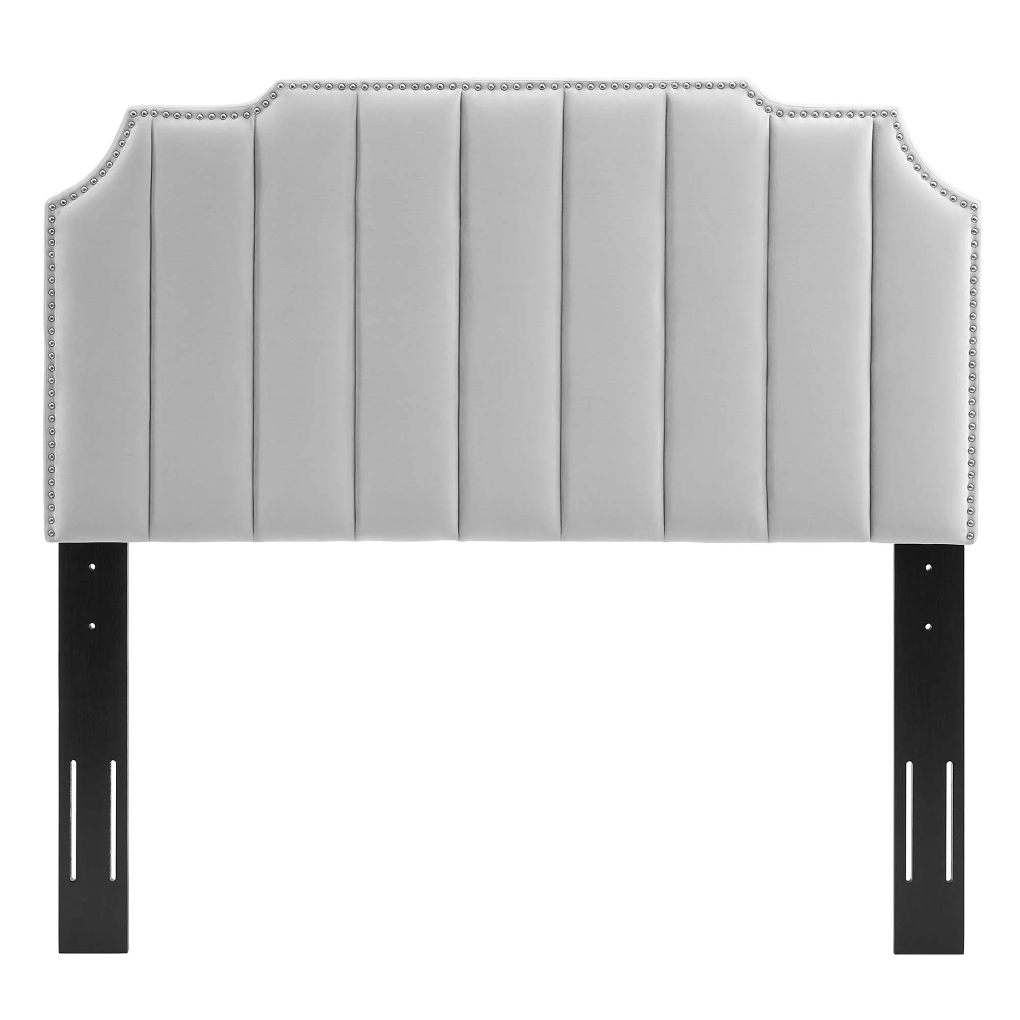 Colette Performance Velvet Platform Bed With Black Wood Legs - Image 29
