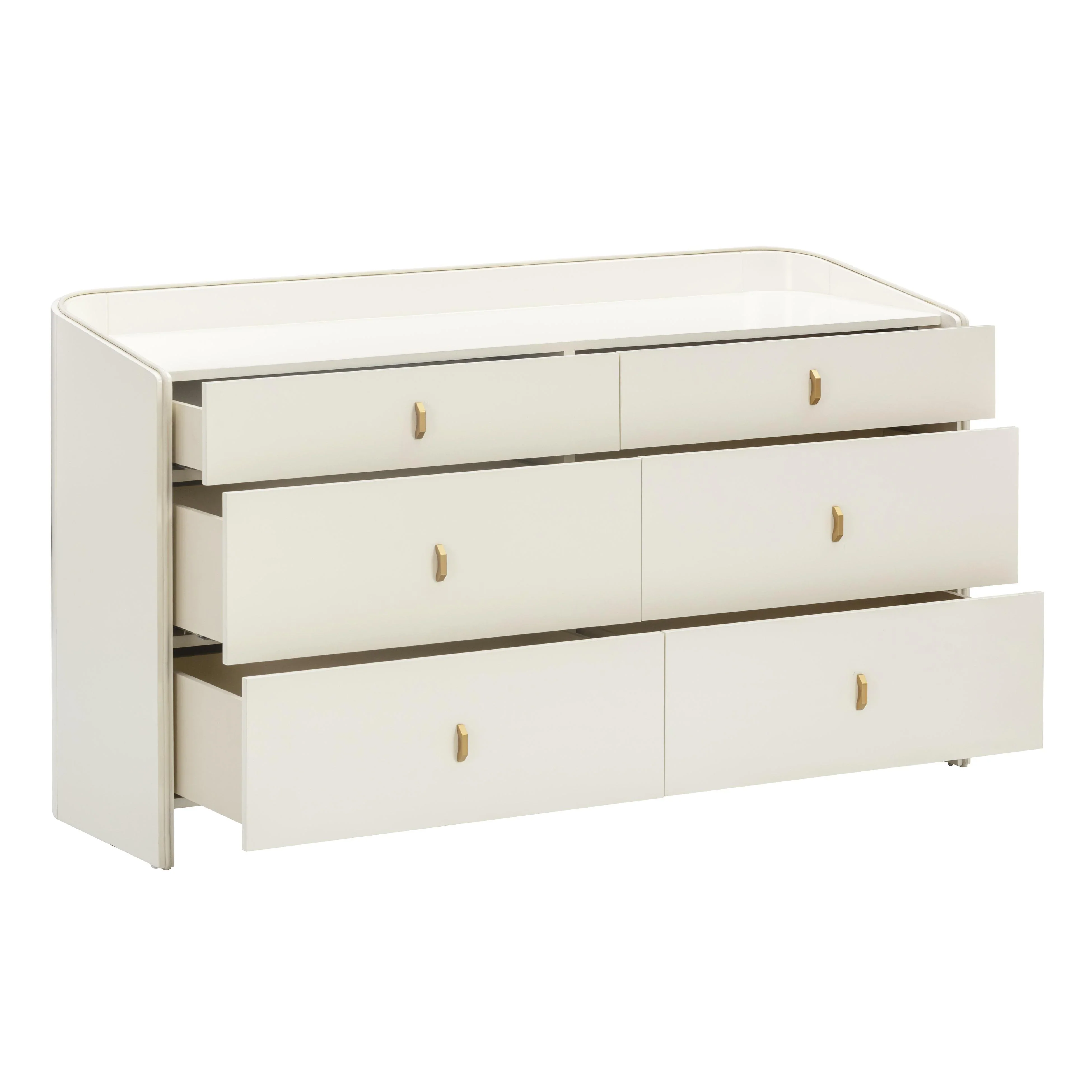 Collins 56" Cream 6-Drawer Dresser - Image 4