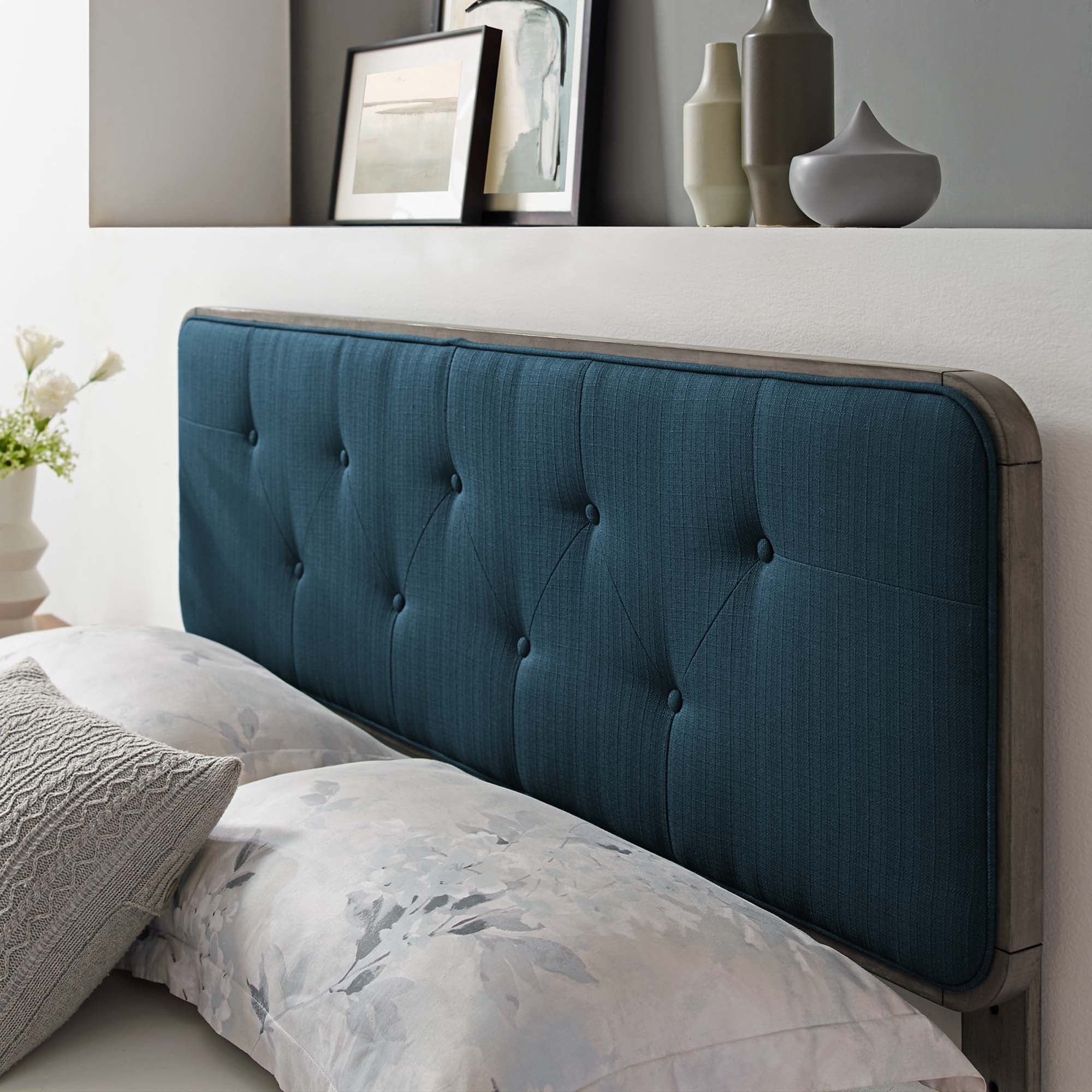 Collins Tufted Fabric and Wood Headboard - Image 10