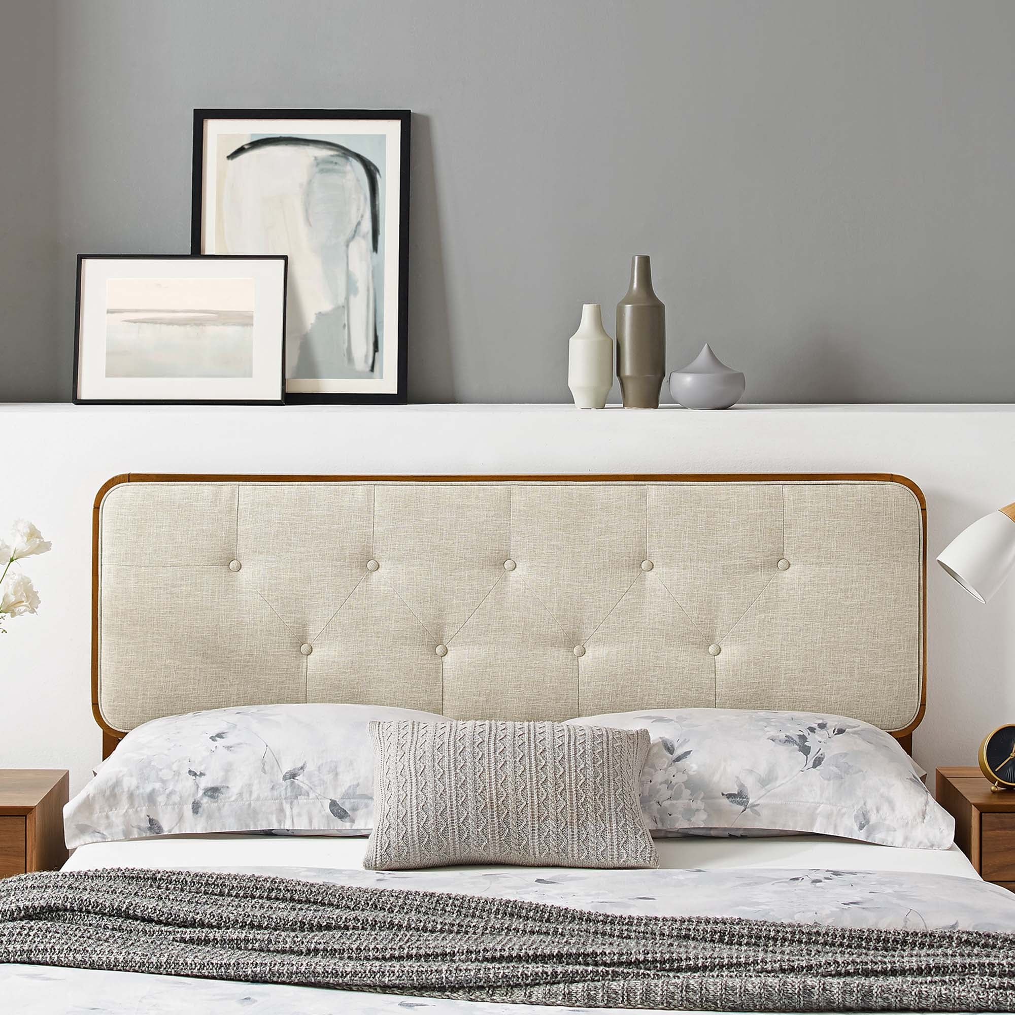 Collins Tufted Fabric and Wood Headboard - Image 17