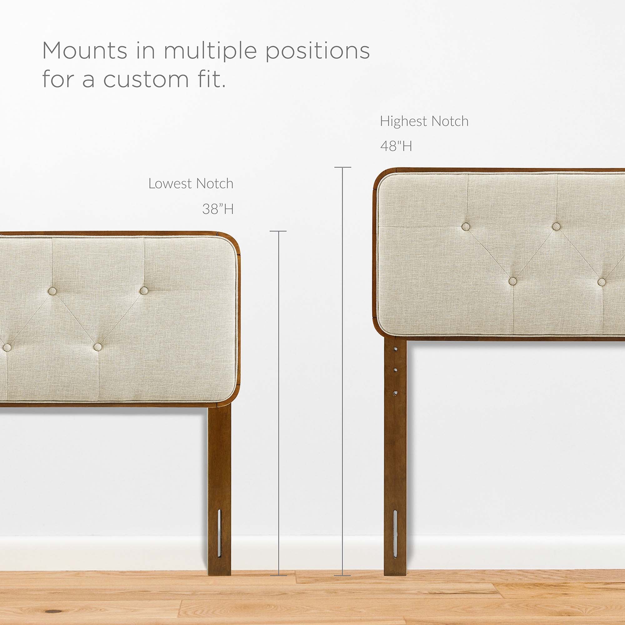 Collins Tufted Fabric and Wood Headboard - Image 22