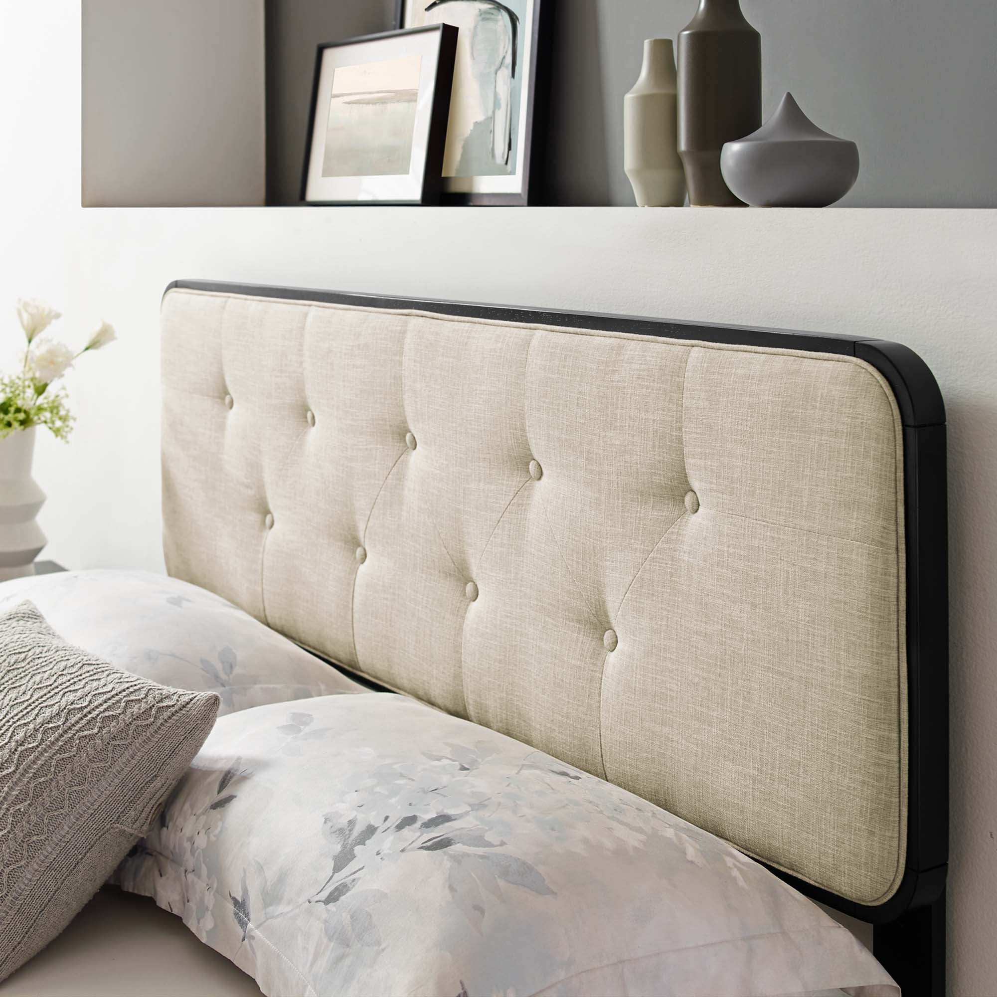 Collins Tufted Fabric and Wood Headboard - Image 34