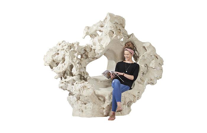 Colossal Cast Stone Sculpture with Seat, Roman Stone - Image 4
