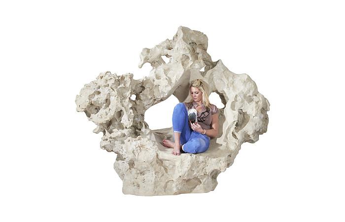 Colossal Cast Stone Sculpture with Seat, Roman Stone - Image 5