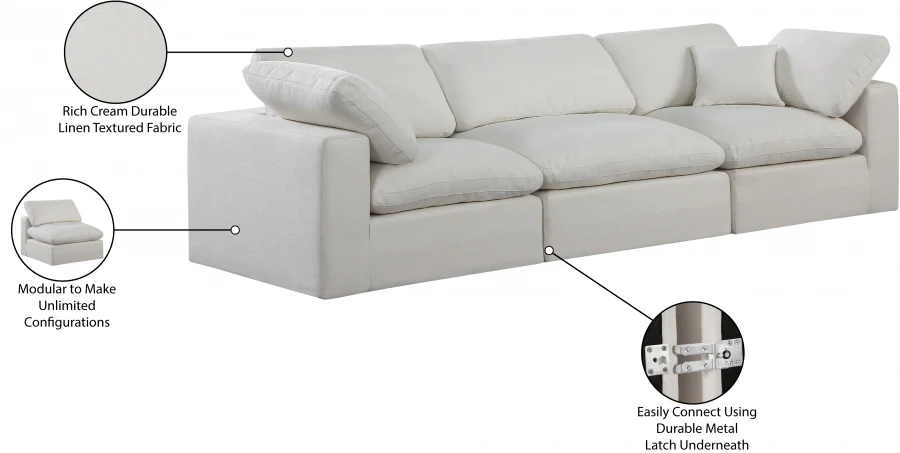 Comfy Linen Textured Fabric Sofa - Image 10