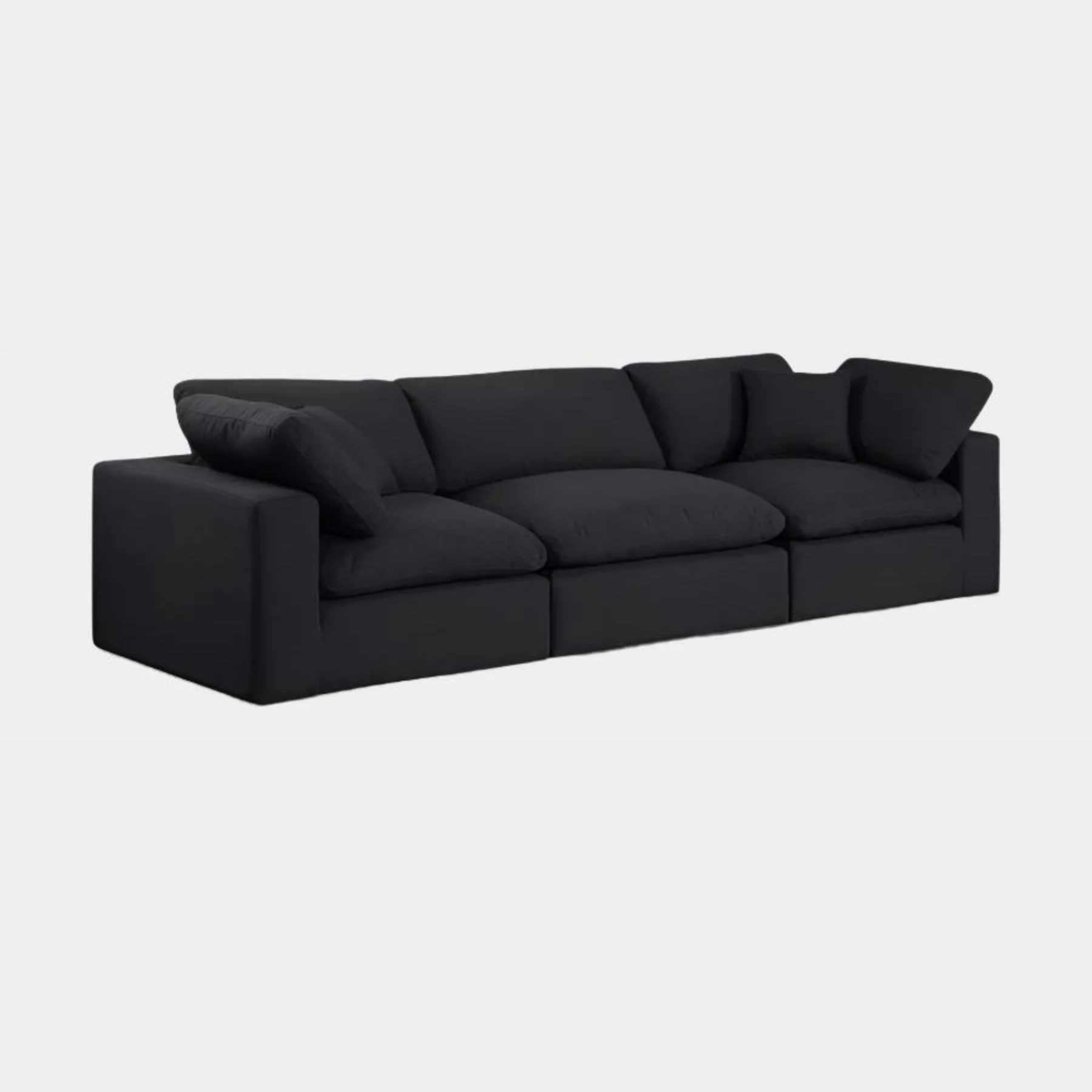 Comfy Linen Textured Fabric Sofa - Image 11