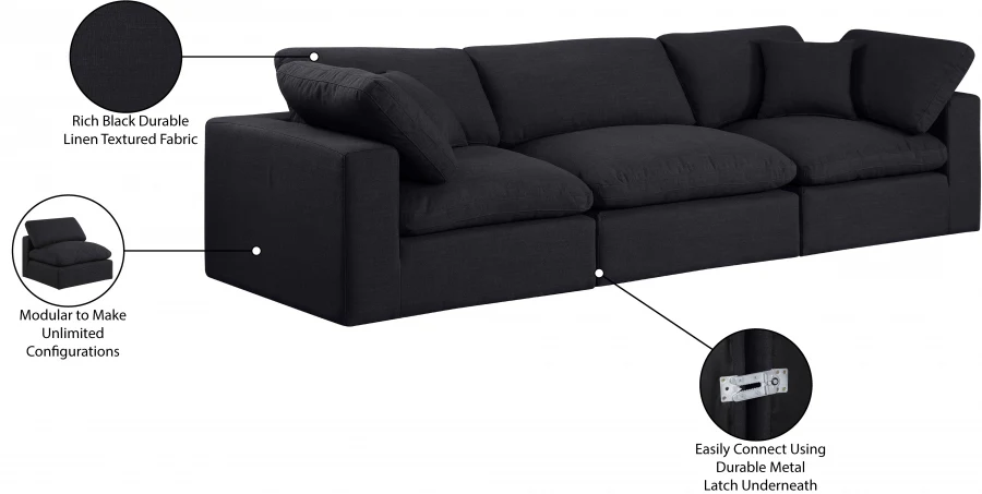 Comfy Linen Textured Fabric Sofa - Image 16