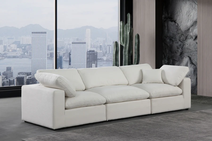 Comfy Linen Textured Fabric Sofa - Image 2