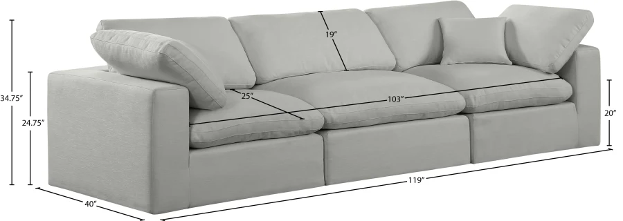 Comfy Linen Textured Fabric Sofa - Image 29