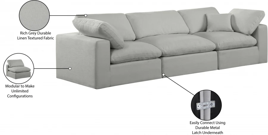 Comfy Linen Textured Fabric Sofa - Image 30