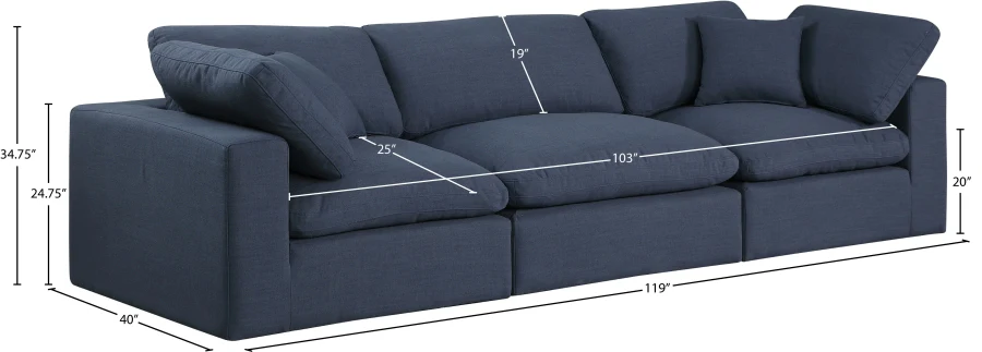 Comfy Linen Textured Fabric Sofa - Image 49