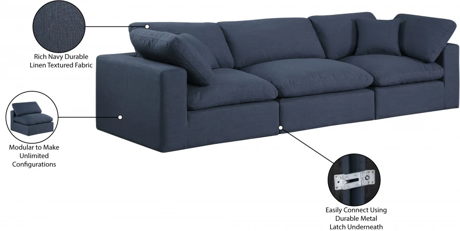Comfy Linen Textured Fabric Sofa - Image 50