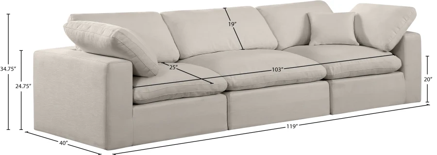 Comfy Linen Textured Fabric Sofa - Image 59