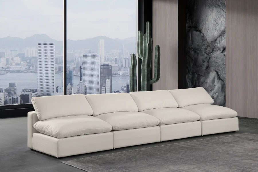 Comfy Linen Textured Fabric Sofa - Image 50