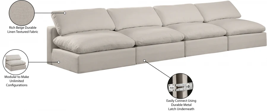 Comfy Linen Textured Fabric Sofa - Image 58