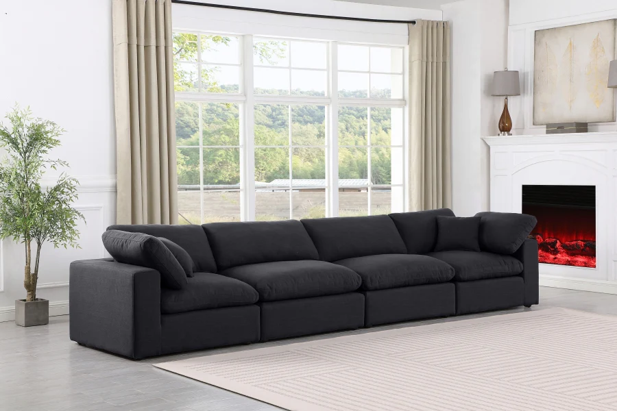 Comfy Linen Textured Fabric Sofa - Image 12
