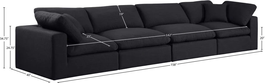 Comfy Linen Textured Fabric Sofa - Image 18