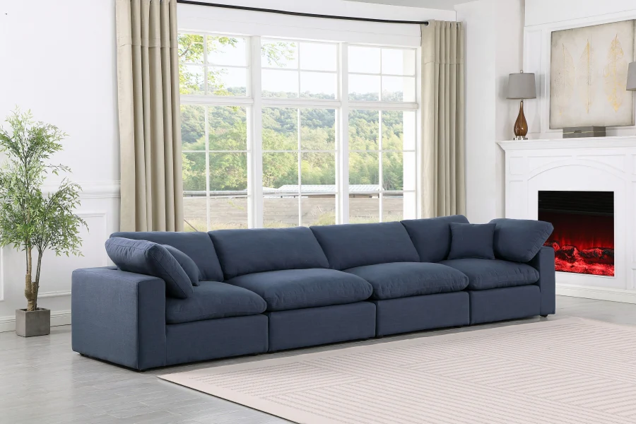 Comfy Linen Textured Fabric Sofa - Image 2