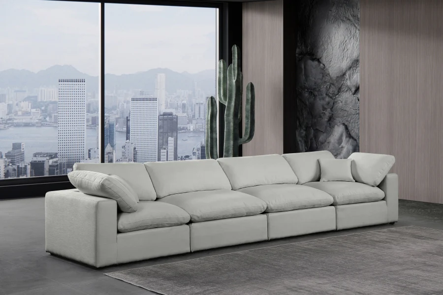Comfy Linen Textured Fabric Sofa - Image 21