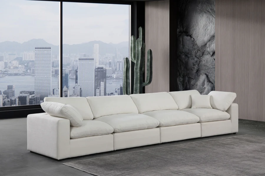 Comfy Linen Textured Fabric Sofa - Image 31