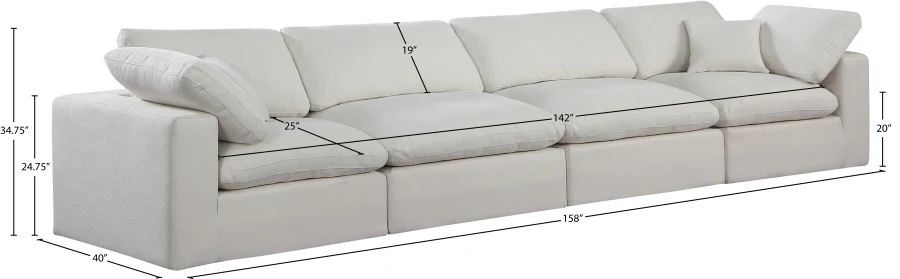 Comfy Linen Textured Fabric Sofa - Image 38