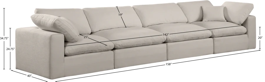 Comfy Linen Textured Fabric Sofa - Image 57