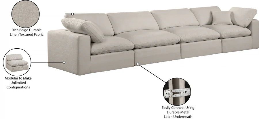 Comfy Linen Textured Fabric Sofa - Image 58