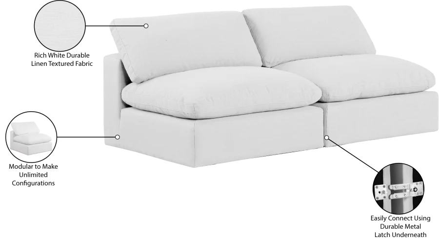 Comfy Linen Textured Fabric Sofa - Image 10