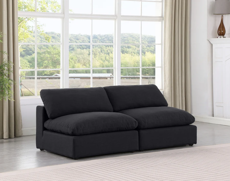 Comfy Linen Textured Fabric Sofa - Image 12