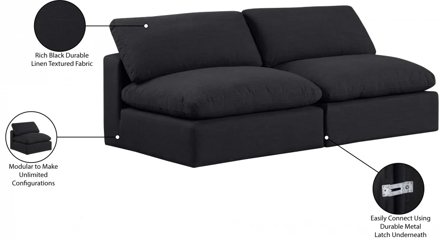 Comfy Linen Textured Fabric Sofa - Image 20