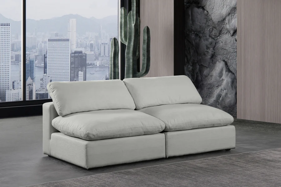 Comfy Linen Textured Fabric Sofa - Image 22
