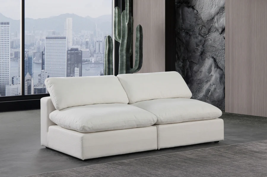 Comfy Linen Textured Fabric Sofa - Image 32