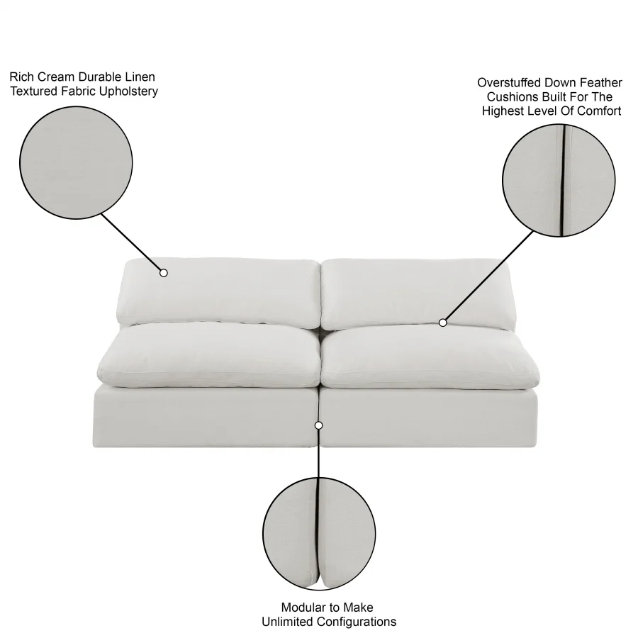 Comfy Linen Textured Fabric Sofa - Image 39