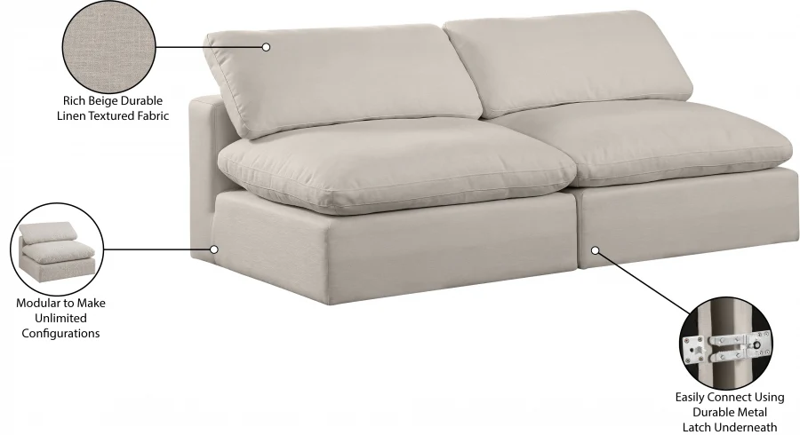 Comfy Linen Textured Fabric Sofa - Image 53