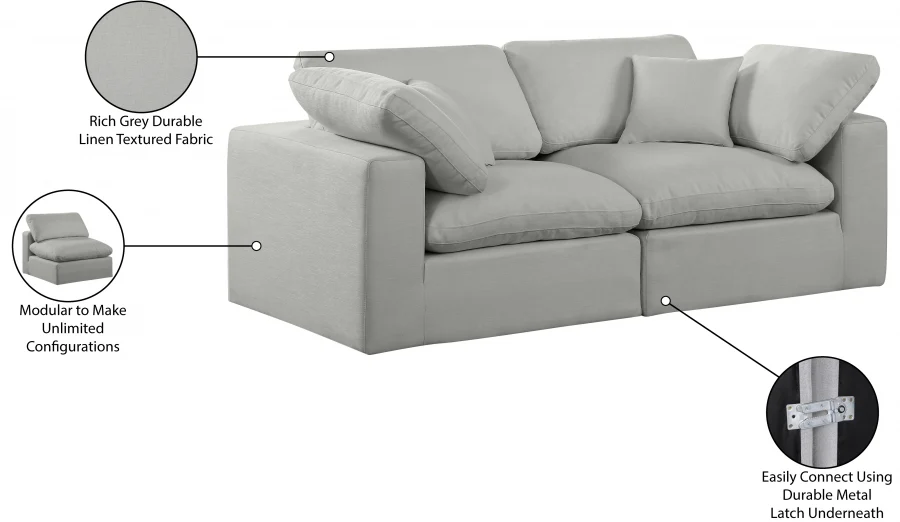Comfy Linen Textured Fabric Sofa - Image 10