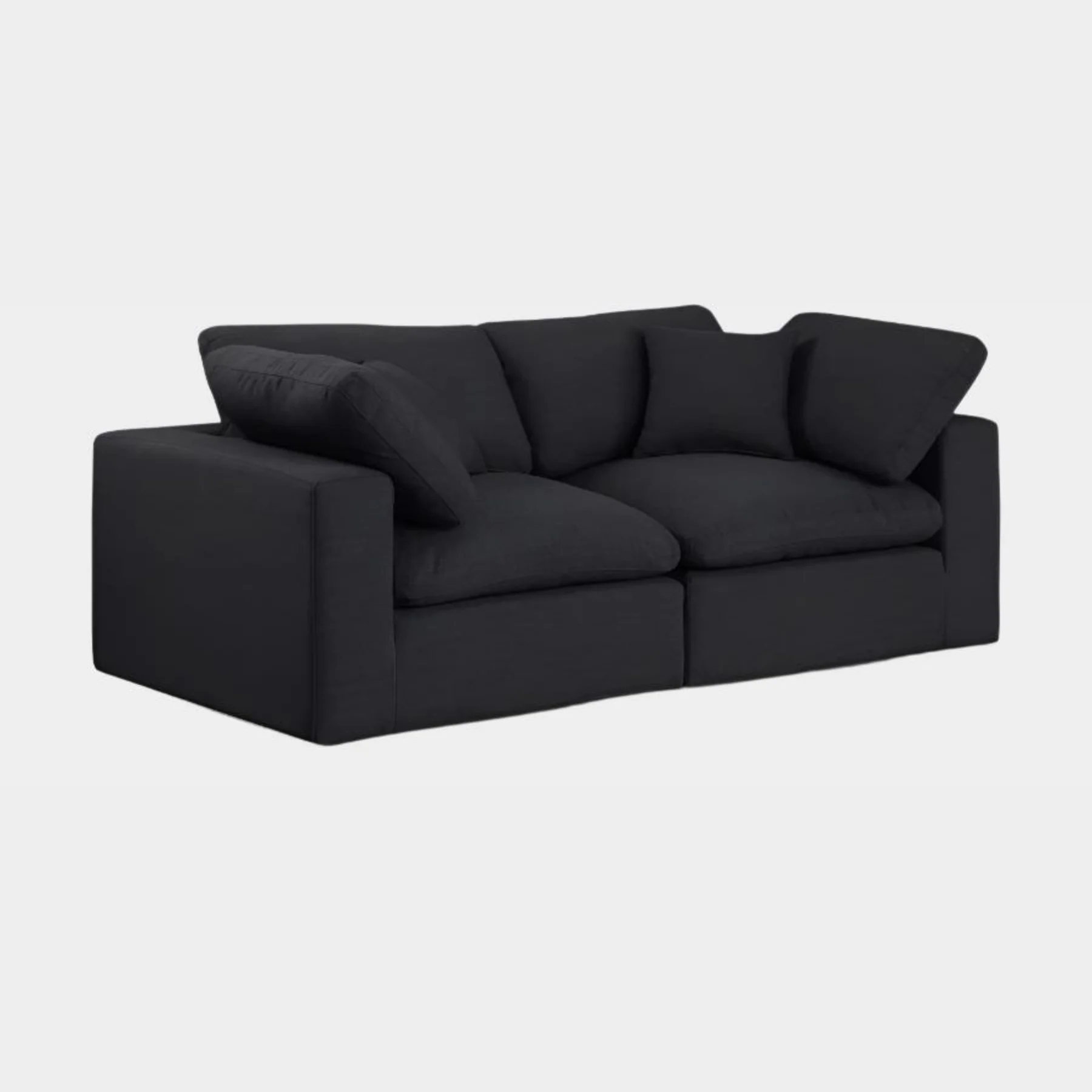 Comfy Linen Textured Fabric Sofa - Image 11