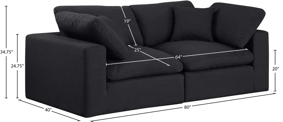 Comfy Linen Textured Fabric Sofa - Image 19