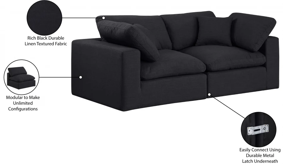 Comfy Linen Textured Fabric Sofa - Image 20