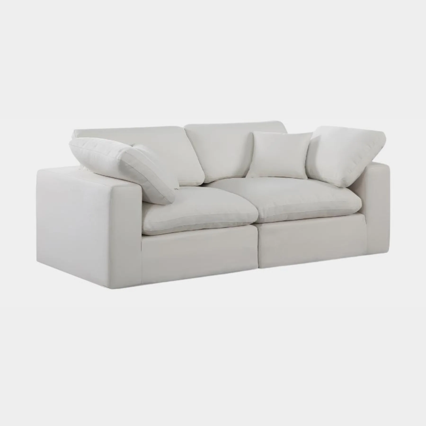 Comfy Linen Textured Fabric Sofa - Image 21