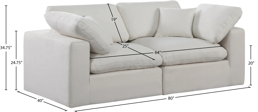 Comfy Linen Textured Fabric Sofa - Image 29