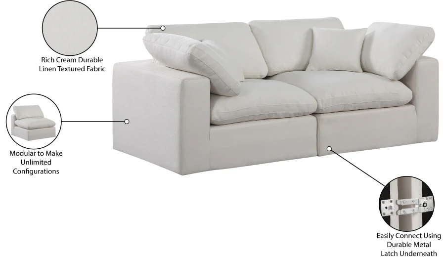 Comfy Linen Textured Fabric Sofa - Image 30