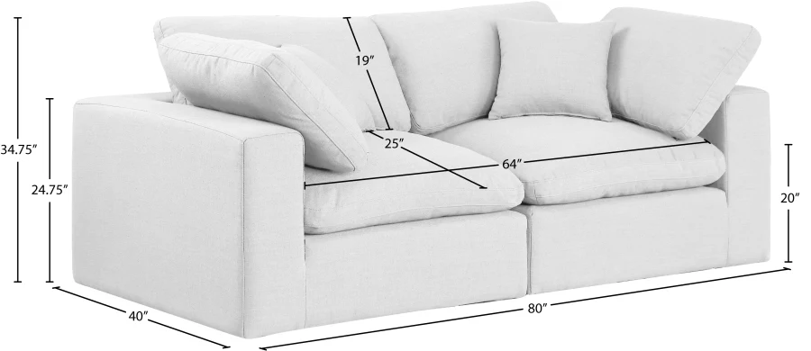 Comfy Linen Textured Fabric Sofa - Image 39