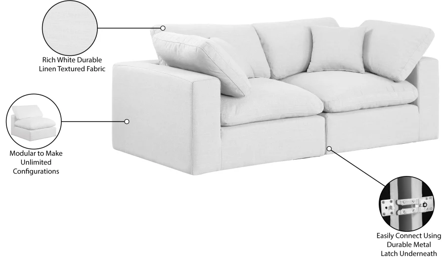 Comfy Linen Textured Fabric Sofa - Image 40