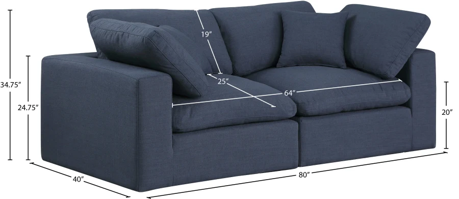 Comfy Linen Textured Fabric Sofa - Image 49