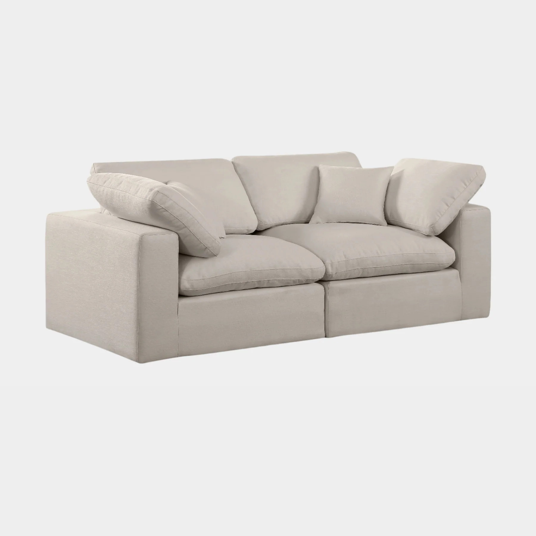 Comfy Linen Textured Fabric Sofa - Image 50