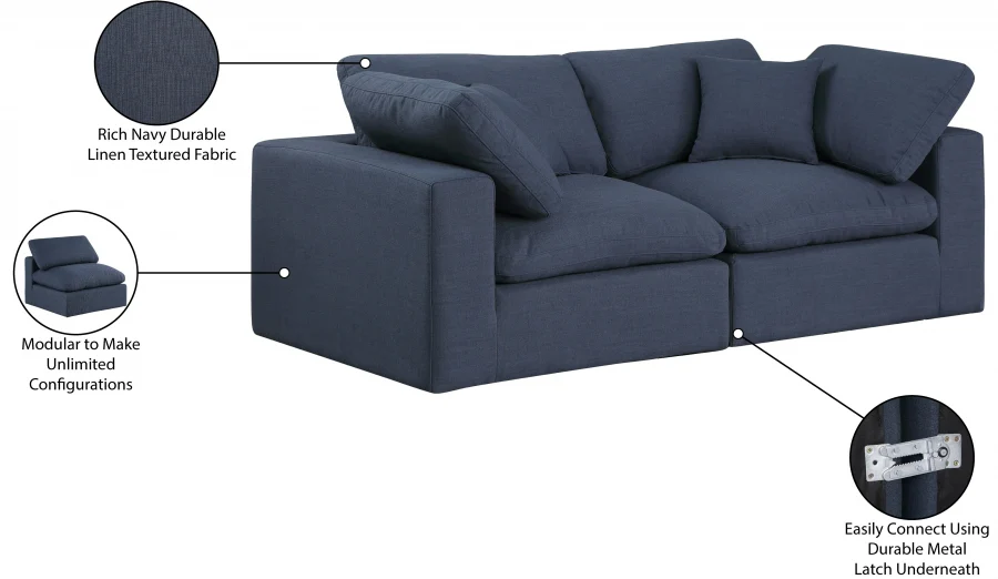 Comfy Linen Textured Fabric Sofa - Image 51