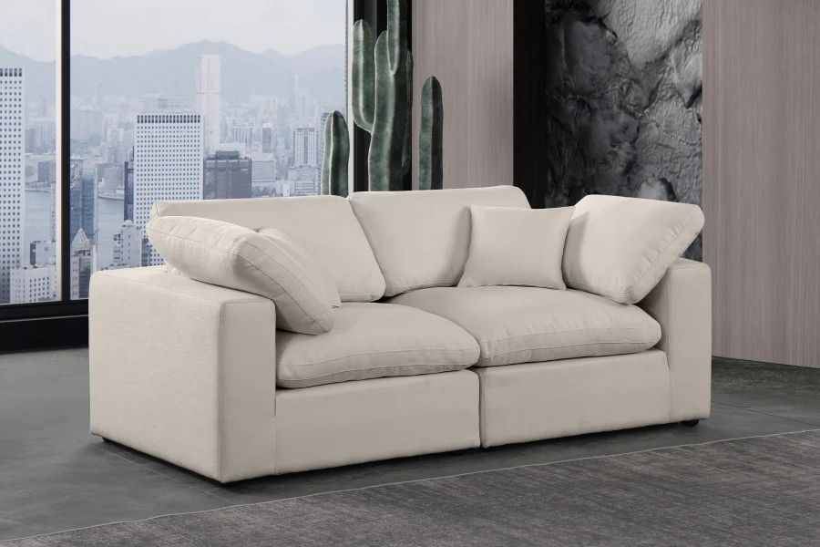 Comfy Linen Textured Fabric Sofa - Image 52